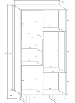 Garnero Arredamenti Librerie Ufficio|Librerie-Libreria 80x165h cm 3 ante design moderna bianco opaco e lucido Star