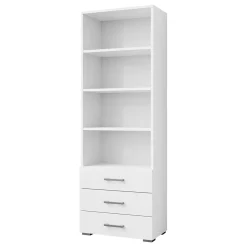 Garnero Arredamenti Librerie Ufficio|Librerie-Libreria 63x190h cm 3 cassetti design moderno bianco Pastello