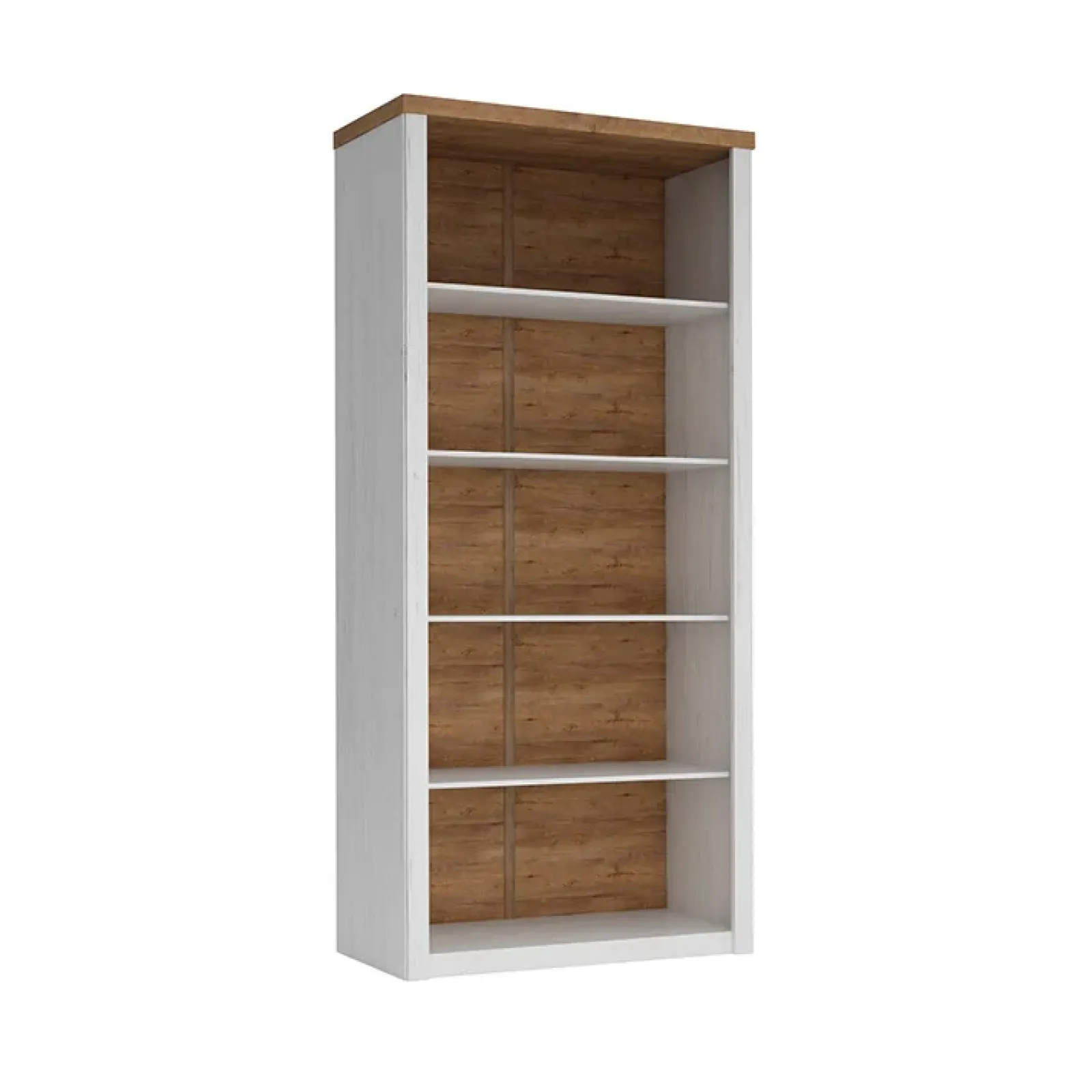 Garnero Arredamenti Librerie Ufficio|Librerie-Libreria 90x198h cm 5 ripiani bianco frassinato rovere Provenza