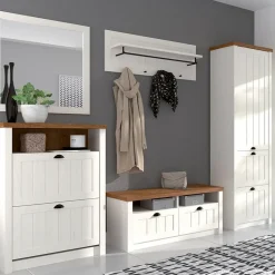 Garnero Arredamenti Librerie Ufficio|Librerie-Libreria 90x198h cm 5 ripiani bianco frassinato rovere Provenza
