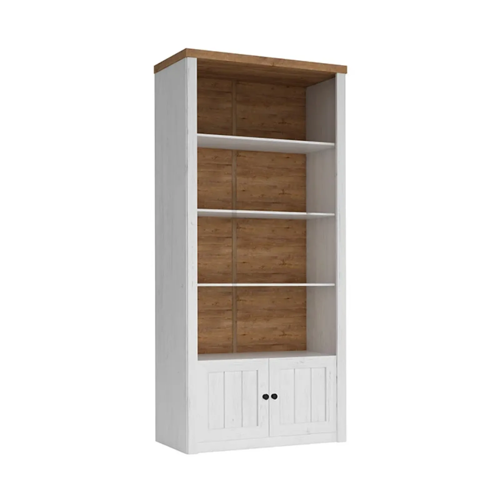 Garnero Arredamenti Librerie Ufficio|Librerie-Libreria 90x198h cm 4 ripiani bianco frassinato rovere Provenza