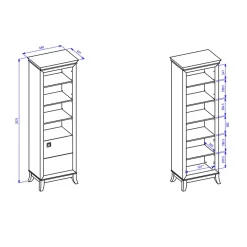 Garnero Arredamenti Librerie Ufficio|Librerie-Libreria 66x207h cm 4  ripiani moderna bianco lucido rovere scuro Umag Bianco Lucido - Wengè