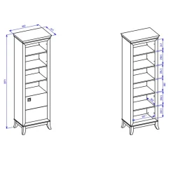 Garnero Arredamenti Librerie Ufficio|Librerie-Libreria 66x207h cm 4  ripiani moderna antracite lucido rovere scuro Umag Antracite - Wengè