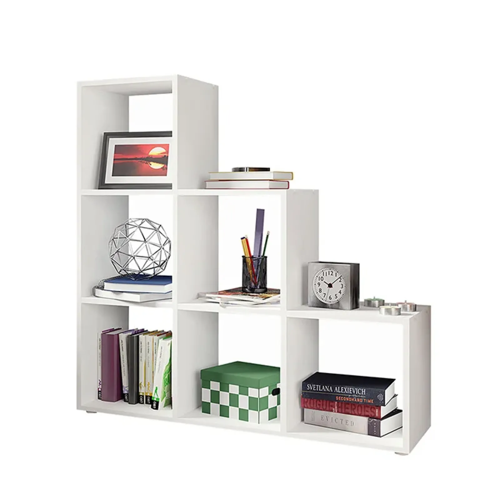 Garnero Arredamenti Librerie|Librerie-Libreria 105x108h cm 6 vani a giorno moderna bianco Reading Bianco Opaco