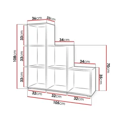 Garnero Arredamenti Librerie|Librerie-Libreria 105x108h cm 6 vani a giorno moderna bianco Reading Bianco Opaco