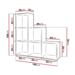 Garnero Arredamenti Librerie|Librerie-Libreria 105x108h cm 6 vani a giorno moderna Reading Rovere