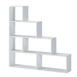 Garnero Arredamenti Librerie Ufficio|Librerie-Libreria 145x143h cm a giorno moderna design bianco opaco Katy