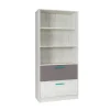 Garnero Arredamenti Armadio Cameretta|Librerie-Libreria 83x195h cm con 2 cassetti bianco pino grigio blu Maya Gihome®