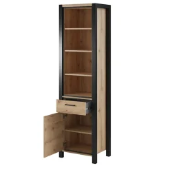 Garnero Arredamenti Librerie Ufficio|Librerie-Libreria 55x200h cm design industrial quercia nero opaco Neive
