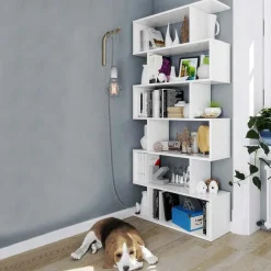 Garnero Arredamenti Librerie Ufficio|Librerie-Libreria 80x192h cm design moderno Zaira Bianco Opaco