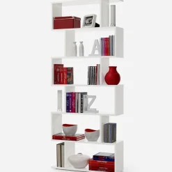 Garnero Arredamenti Librerie Ufficio|Librerie-Libreria 80x192h cm design moderno Zaira Bianco Opaco