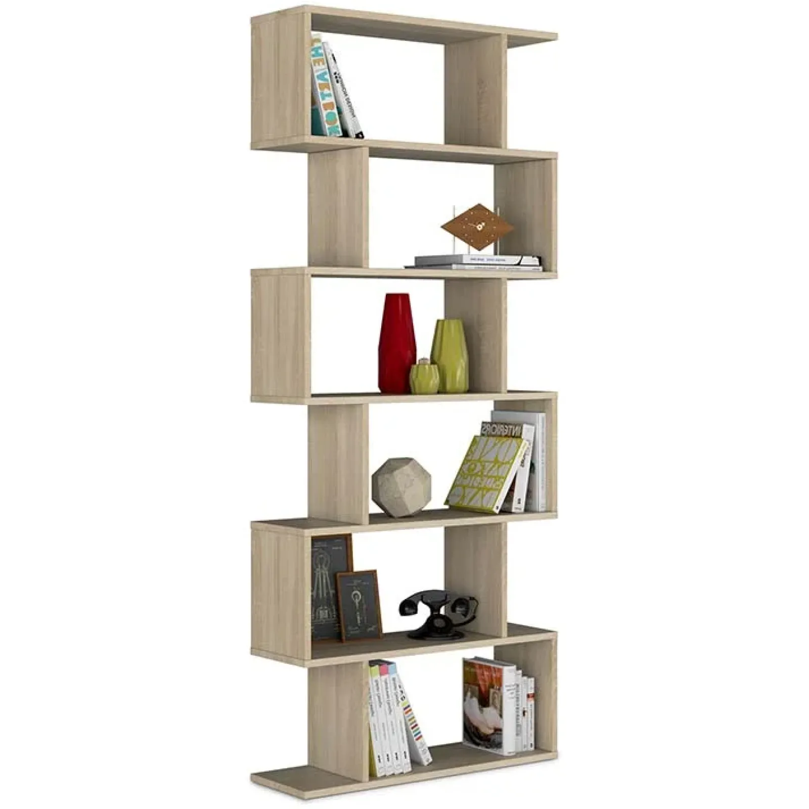 Garnero Arredamenti Librerie Ufficio|Librerie-Libreria 80x192h cm design moderno chiaro Zaira Rovere
