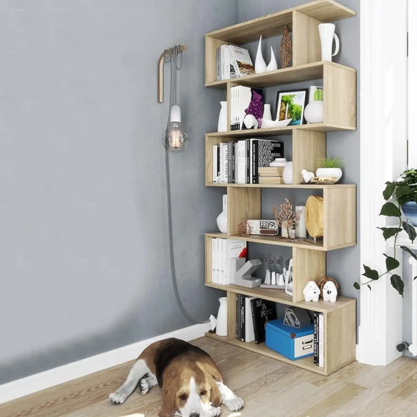 Garnero Arredamenti Librerie Ufficio|Librerie-Libreria 80x192h cm design moderno chiaro Zaira Rovere