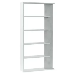 Garnero Arredamenti Librerie|Librerie-Libreria 90x180h cm moderna bianco opaco cemento Elira Bianco Opaco - Cemento