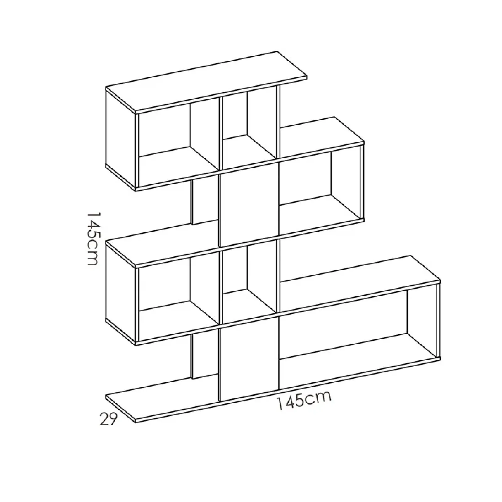 Garnero Arredamenti Librerie Ufficio|Librerie-Libreria 145x145h cm moderna bianco rovere natura Snake Bianco Opaco - Rovere