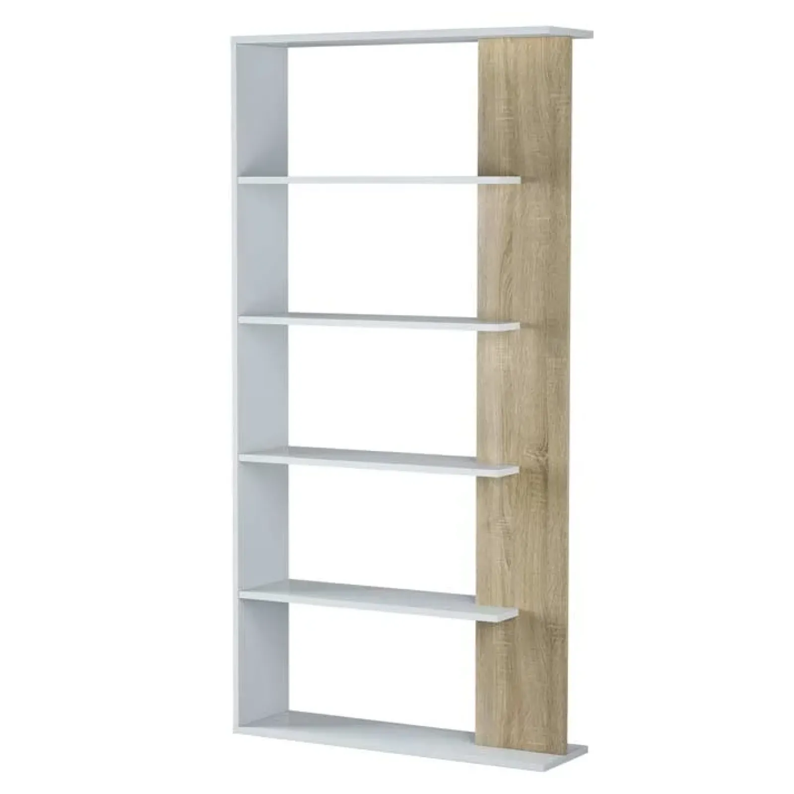 Garnero Arredamenti Librerie Ufficio|Librerie-Libreria 90x180h cm moderna bianco opaco rovere Elira Bianco Opaco - Rovere