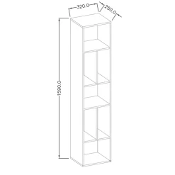 Garnero Arredamenti Librerie|Librerie-Libreria 32x159h cm moderna design bianco rovere Tahiti