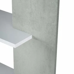 Garnero Arredamenti Librerie Ufficio|Librerie-Libreria 180x180h cm moderna design bianco opaco cemento Aline 2 Bianco Opaco - Cemento