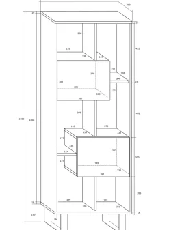 Garnero Arredamenti Librerie|Librerie-Libreria 60x165h cm moderna design bianco opaco e lucido Kelli