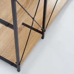 Garnero Arredamenti Librerie Ufficio|Librerie-Libreria 90x190h cm moderna industrial nero rovere sonoma Lorez