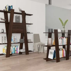 Garnero Arredamenti Librerie|Librerie-Libreria 150x194h cm moderna soggiorno rovere scuro Cosmo Noce