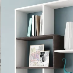 Garnero Arredamenti Librerie Ufficio|Librerie-Libreria 80x180h cm multiposizione moderna bianco opaco ossido Texas