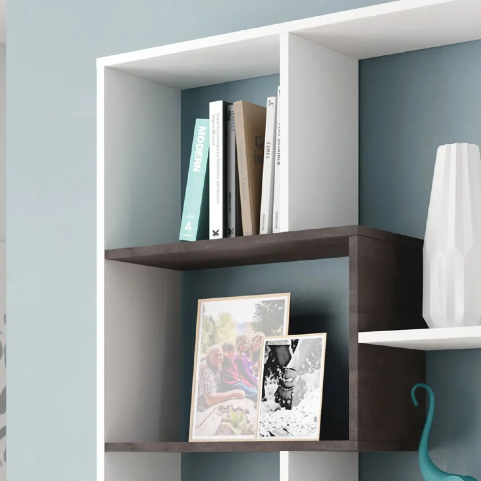 Garnero Arredamenti Librerie Ufficio|Librerie-Libreria 80x180h cm multiposizione moderna bianco opaco ossido Texas