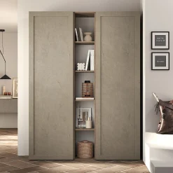 Garnero Arredamenti Librerie|Librerie-Libreria 136x186h cm tortora rovere scuro Sunset 107