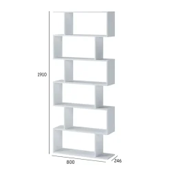 Garnero Arredamenti Librerie Ufficio|Librerie-Libreria 80x191h cm ufficio moderna Carry Bianco Opaco