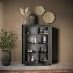 Garnero Arredamenti Credenza Alta|Credenze Moderne-Madia alta 106x171h cm 2 ante Deluxe Antracite