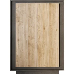 Garnero Arredamenti Credenza Alta|Credenze Moderne-Madia alta 106x171h cm 2 ante antracite rovere chiaro Deluxe Rovere - Antracite