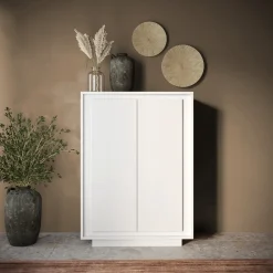 Garnero Arredamenti Credenza Alta|Credenze Moderne-Madia alta 106x171h cm 2 ante Deluxe Bianco Opaco