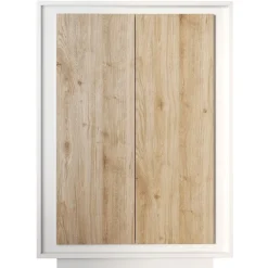 Garnero Arredamenti Credenza Alta|Credenze Moderne-Madia alta 106x171h cm 2 ante bianco opaco rovere chiaro Deluxe Rovere - Bianco opaco