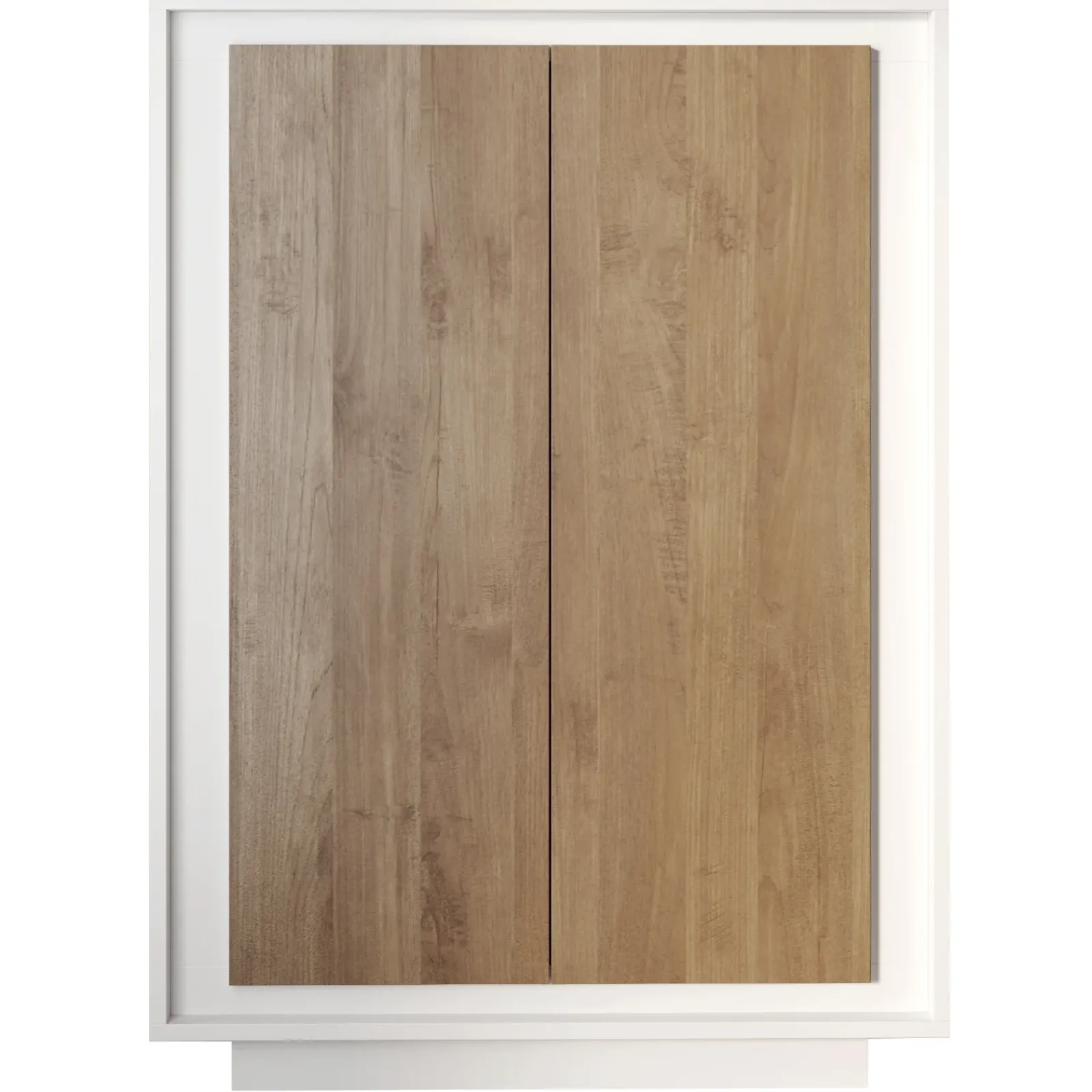 Garnero Arredamenti Credenza Alta|Credenze Moderne-Madia alta 106x171h cm 2 ante bianco opaco rovere scuro Deluxe Rovere Rustico - Bianco opaco