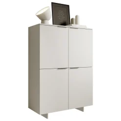 Garnero Arredamenti Credenza Alta|Credenze Moderne-Madia alta 100x145h cm 4 ante soggiorno grigio Stone