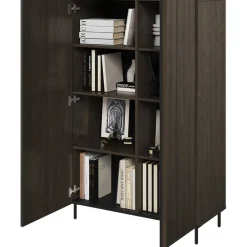 Garnero Arredamenti Credenza Alta-Madia alta 92x144h cm 2 ante wengè Blackwood