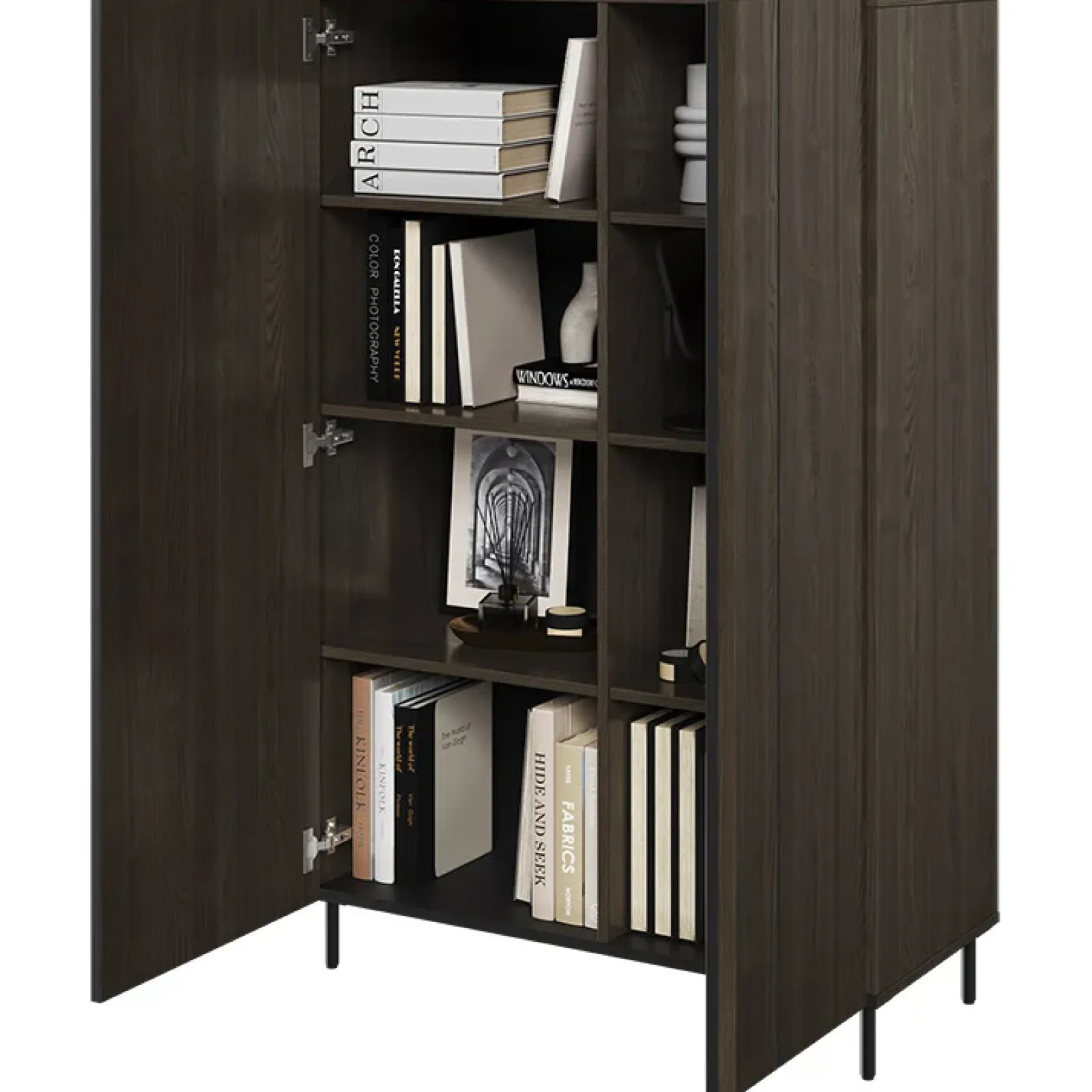 Garnero Arredamenti Credenza Alta-Madia alta 92x144h cm 2 ante wengè Blackwood