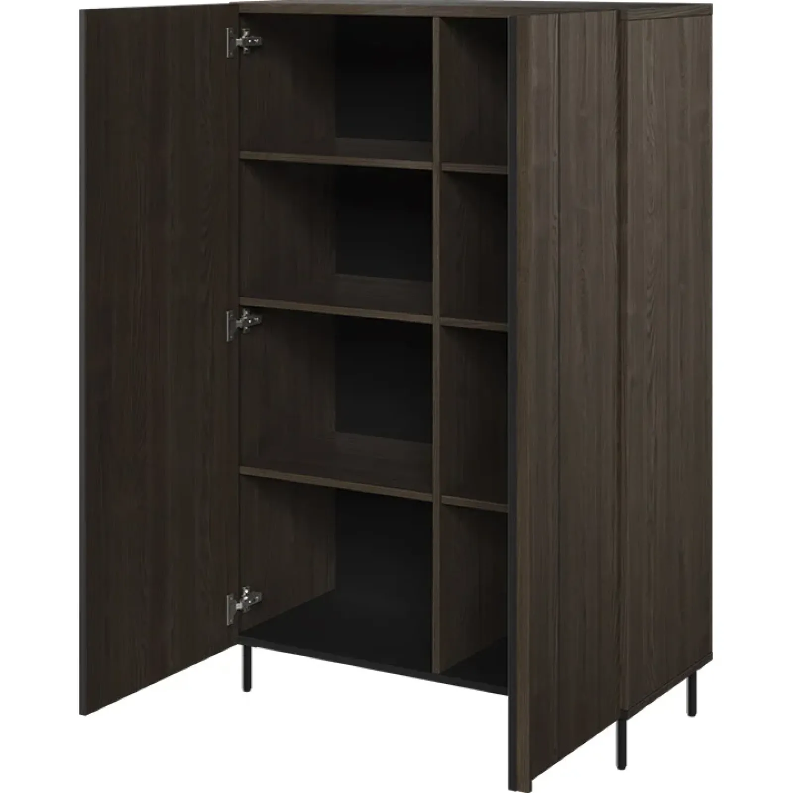 Garnero Arredamenti Credenza Alta-Madia alta 92x144h cm 2 ante wengè Blackwood