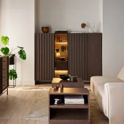 Garnero Arredamenti Credenza Alta-Madia alta 92x144h cm 2 ante wengè Blackwood