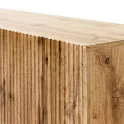 Garnero Arredamenti Camino Elettrico|Credenze Moderne-Madia con camino 181x83h cm moderno cannettato Essence Quercia