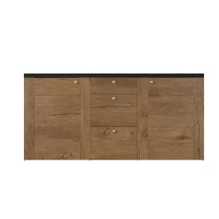 Garnero Arredamenti Credenze Moderne|Madie Moderne-Madia con cassetti 176x85h cm 2 ante quercia rovere grigio Paloma 2 Rovere - Antracite