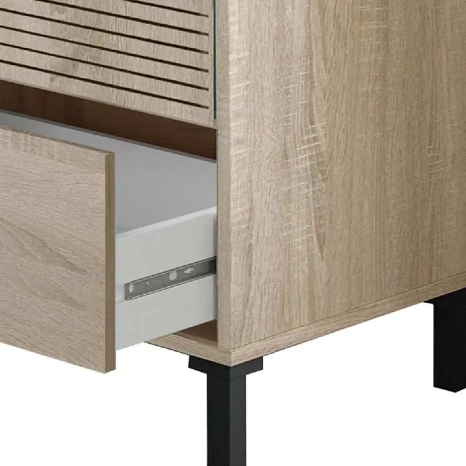 Garnero Arredamenti Credenze Moderne|Madie Moderne-Madia moderna 151x80h cm 2 ante industrial rovere cannettato Lopez