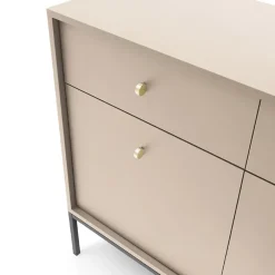 Garnero Arredamenti Credenze Moderne|Madie Moderne-Madia moderna 104x83h cm 2 ante con cassetti soggiorno Glory Beige