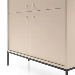 Garnero Arredamenti Credenze Moderne|Madie Moderne-Madia moderna 104x83h cm 2 ante con cassetti soggiorno Glory Beige