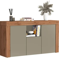 Garnero Arredamenti Credenze Moderne|Madie Moderne-Madia moderna 155x85h cm tortora rovere Block Tortora - Rovere