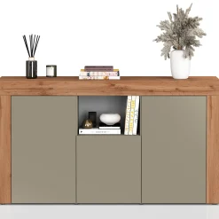 Garnero Arredamenti Credenze Moderne|Madie Moderne-Madia moderna 155x85h cm tortora rovere Block Tortora - Rovere