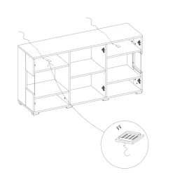 Garnero Arredamenti Credenze Moderne|Madie Moderne-Madia sospesa 120x62h cm moderna bianco rovere Fusion