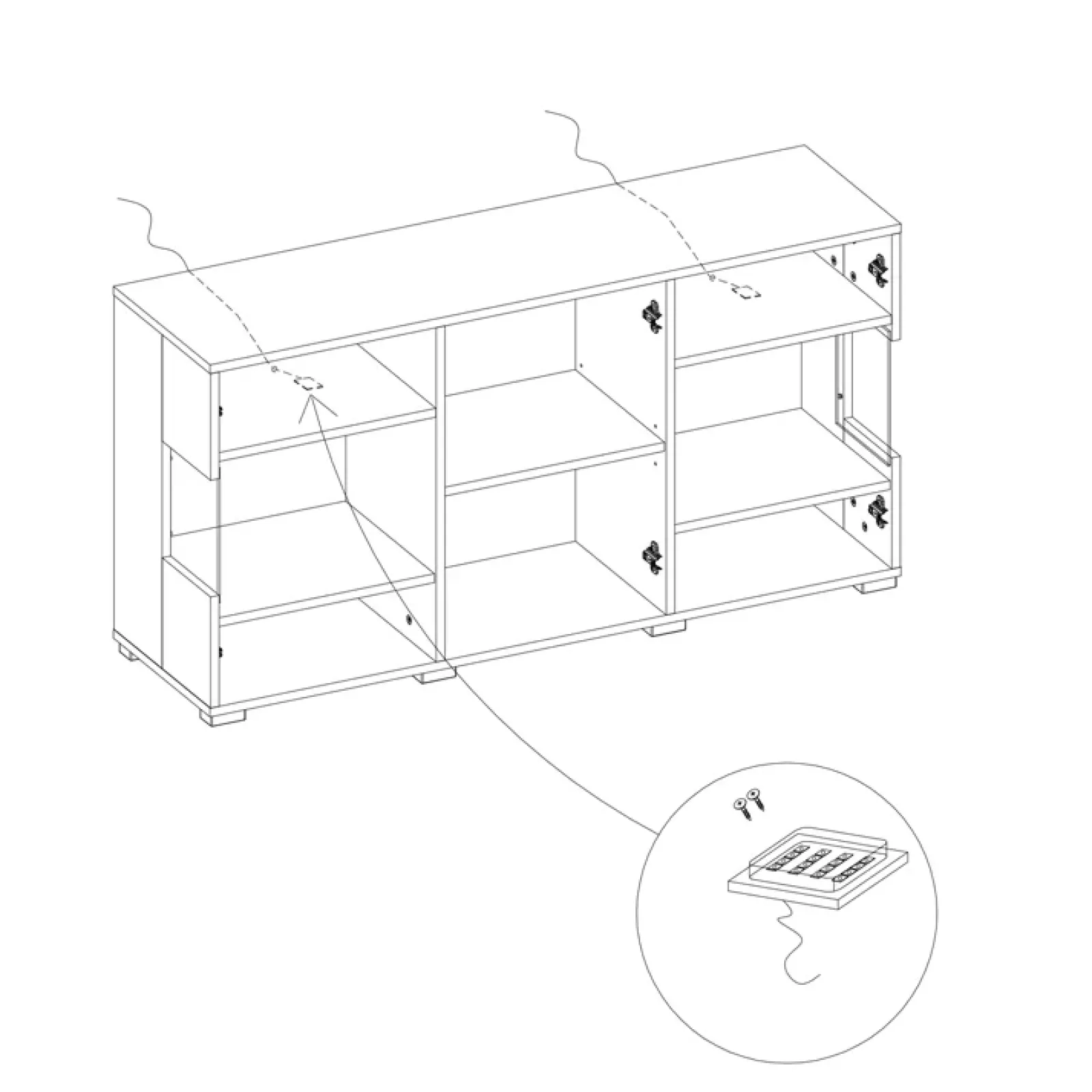 Garnero Arredamenti Credenze Moderne|Madie Moderne-Madia sospesa 120x62h cm moderna bianco rovere Fusion