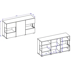 Garnero Arredamenti Credenze Moderne|Madie Moderne-Madia sospesa 120x62h cm moderna bianco rovere Fusion