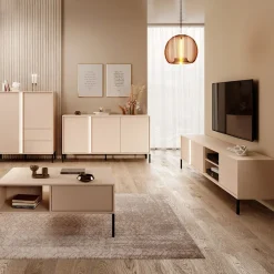 Garnero Arredamenti Madie Moderne|Madie Moderne-Madia 153x82cm 3 ante 2 cassetti moderna beige Melly